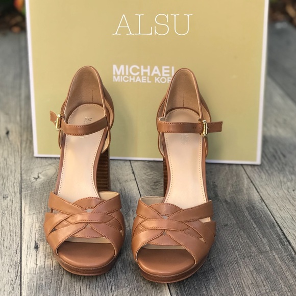 MichaelKors Annalise Platform Leather Acorn BrownW - Picture 3 of 8